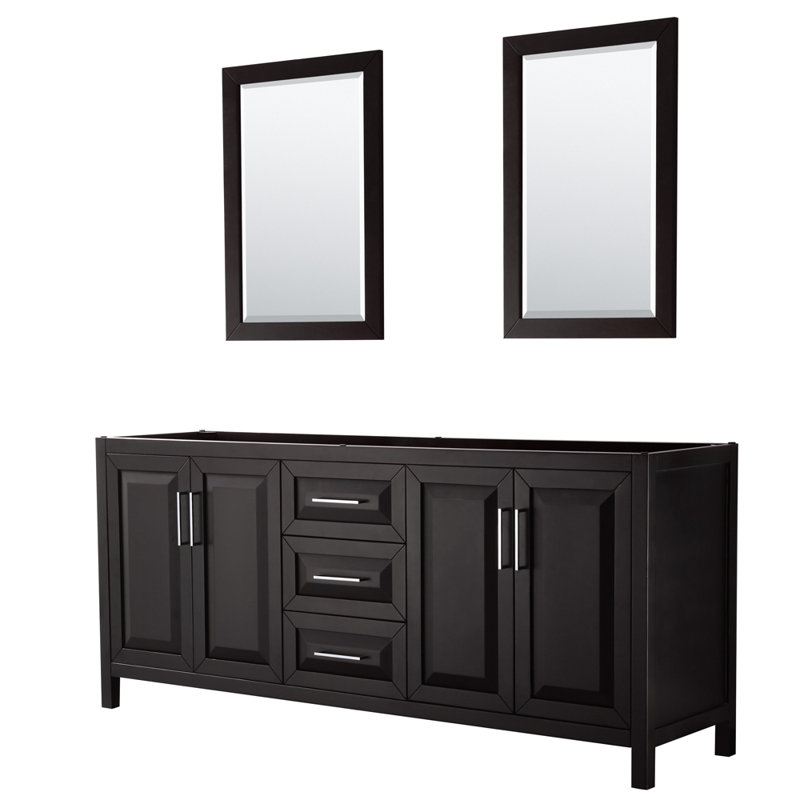 Daria 80'' W Double Vanity, White, Polished Chrome, Carrara Cultured Marble