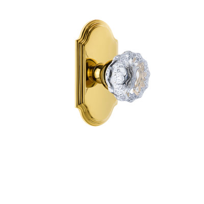 Grandeur Arc Plate Double Dummy with Fontainebleau Crystal Door Knob
