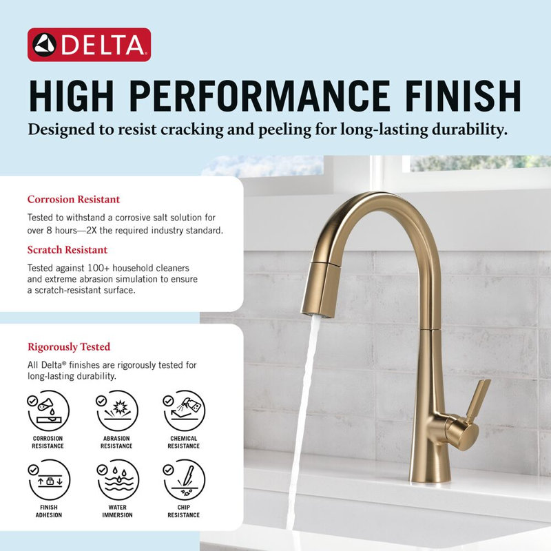 Monrovia Pull Down Single Handle Kitchen Faucet, Champagne Bronze