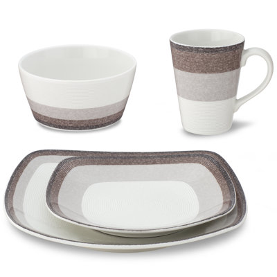 Noritake Colorscapes Layers Square 4-Piece Place Setting, Service for 1