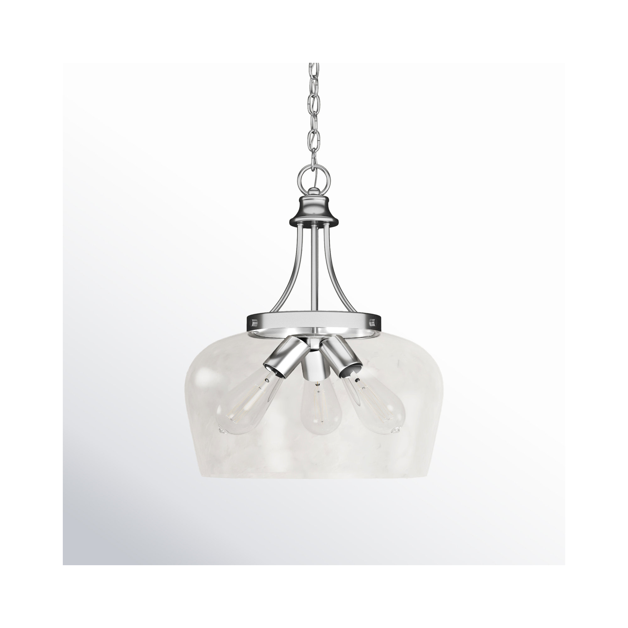 Breena 3 - Light Unique Dome Pendant, Polished Chrome, Clear