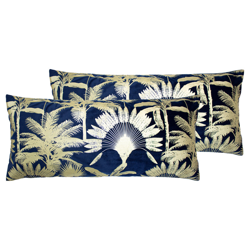 Paoletti Malaysian Floral Rectangular Throw Cushion, Mink, Polyester