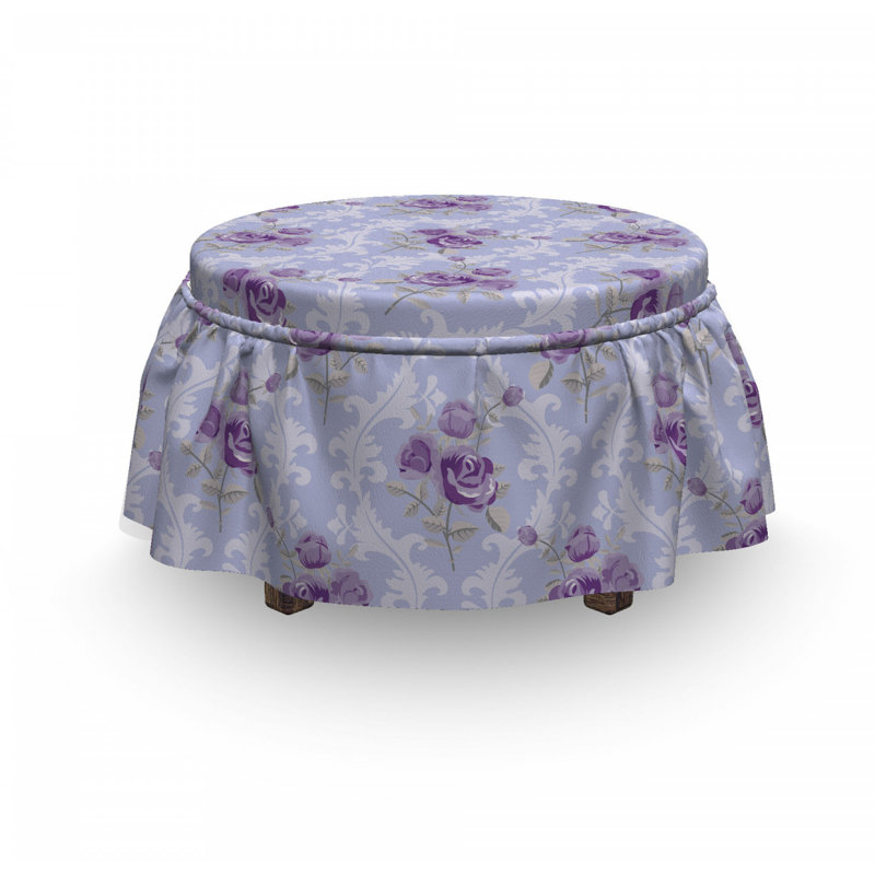 Housse pour repose-pieds vieilli vagues roses