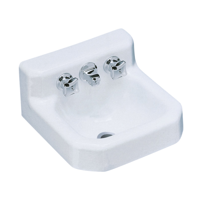 Robinet de lavabo de salle de bain à dossier rétractable avec bonde et poignées standard Triton