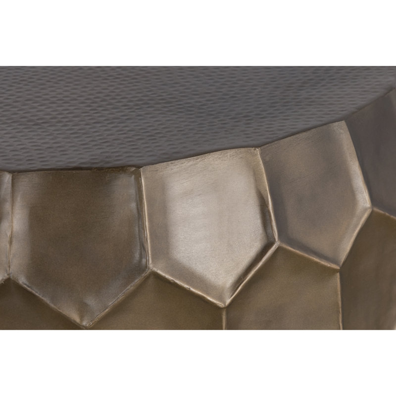 Table basse ronde contemporaine 32 po en aluminium CT101, Doré