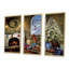 «Christmas Eve With Presents By Fire Place», ensemble de 3 toiles d'art encadrées traditionnelles