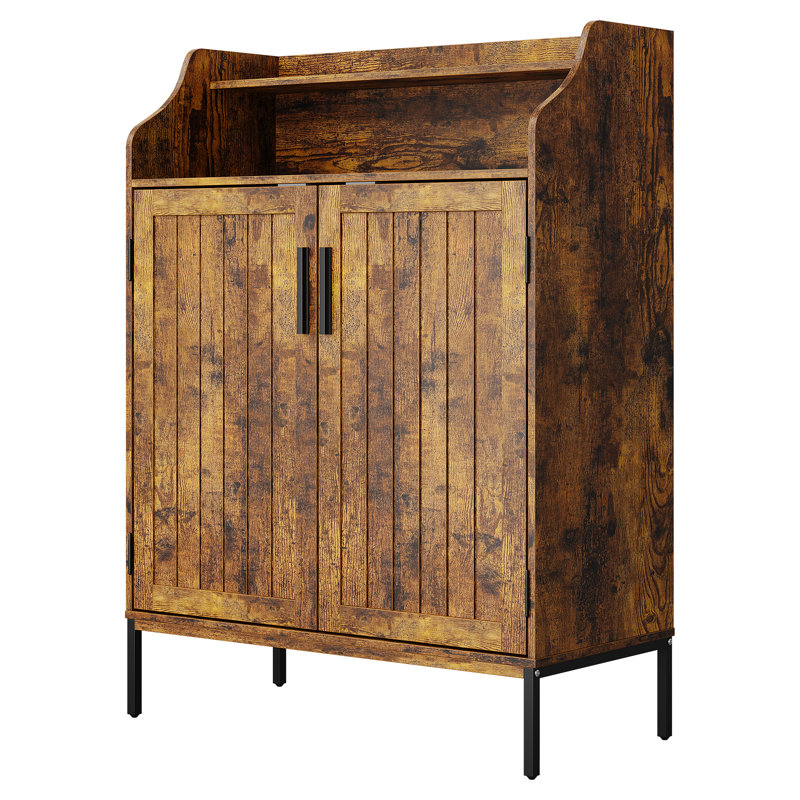 Grand range-chaussures moderne en bois avec tablettes réglables