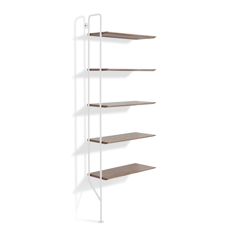 Ensemble d'attache pour bibliothèque Hitch, Blanc/noyer