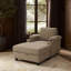 Chaise longue inclinable d'intérieur Havenly, fauteuil d'appoint et repose-pied ottoman-135898172
