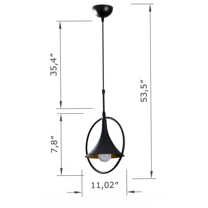 Luminaire suspendu simple à hauteur réglable