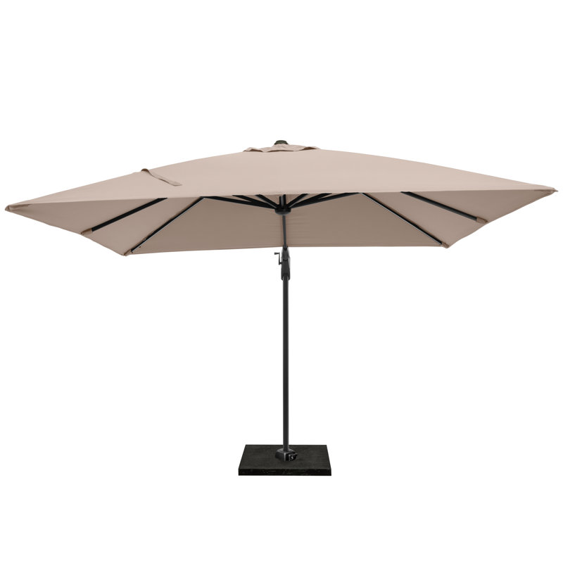 Aariyana 3m LED Lighting Square Parasol, Taupe, Anthracite