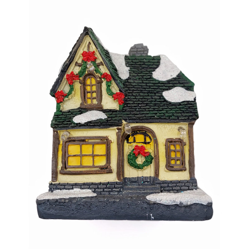 Maison jaune. Village de Noël par F07-N1-6-600100D