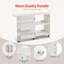 Table de couture pliante blanche avec roues verrouillables, tablettes de rangement, plateaux et porte