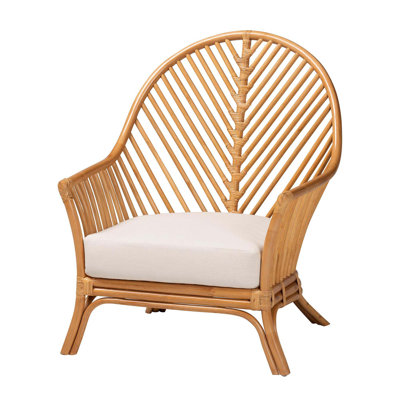 Chaise d'appoint bohémienne en rotin naturel