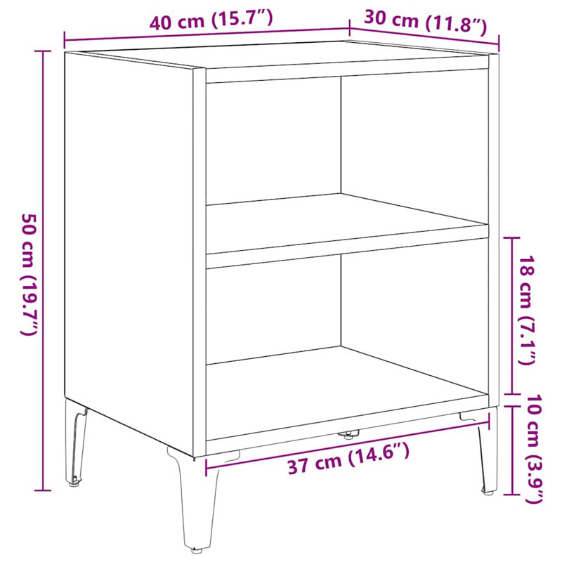 Bedside Cabinet 40 X 30 X 50 Cm Engineered Wood, Artisan Oak