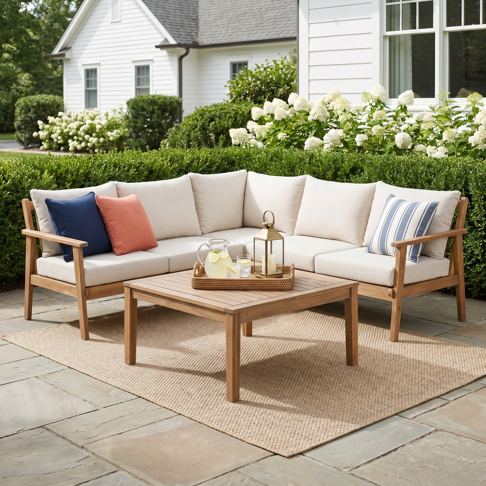 Weslyn 5-Person Eucalyptus Patio Seating Group