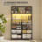 12 Drawer Fabric Dresser with Charging Station & LED Lights, Tall Storage Cabinet with Open Shelves-129020409