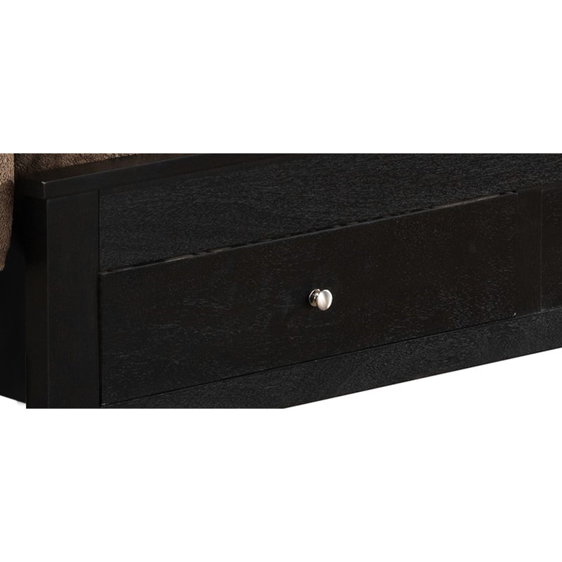 Très grand lit de rangement de 48 po en noir élégant qui complète divers décors de chambre à coucher de 87 po de style contemporain