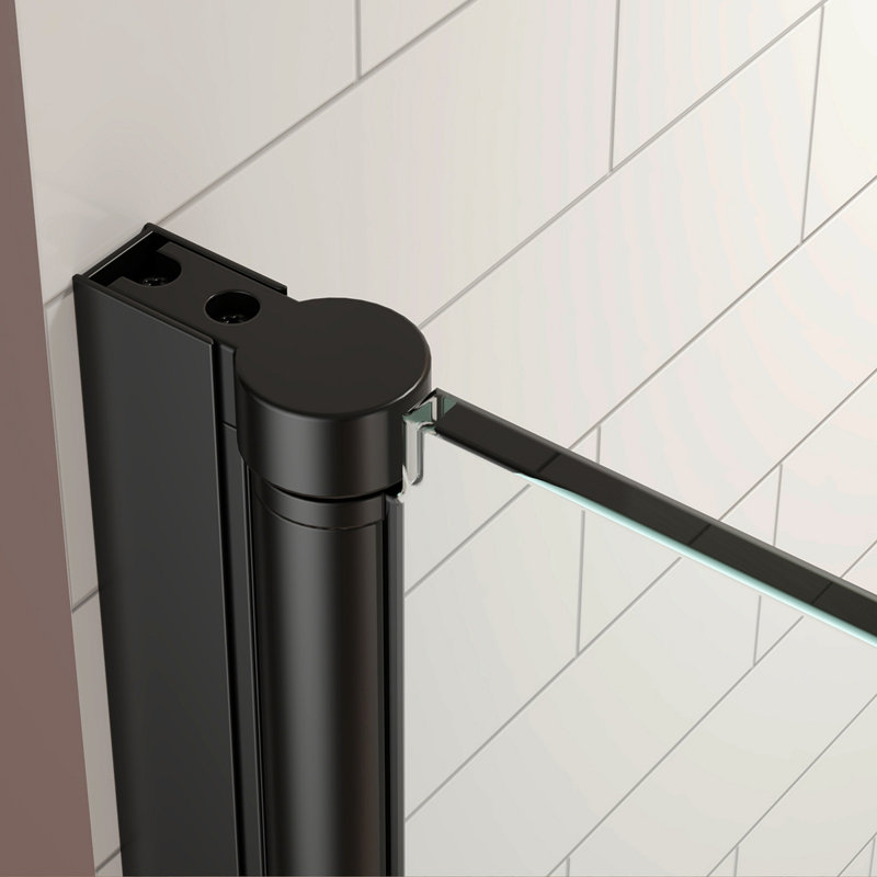 Pivot Swing Single Glass Panel Shower Door 30 In.W X 72 In.H,Adjustable 29.5-31 Inch Frameless Shower Door With 1/4 Inch Clear Tempered Glass,Matte Black Hardwares