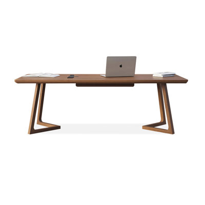 Bureaux rectangulaires en bois massif brun noisette