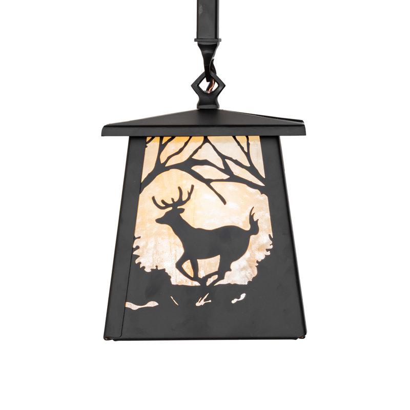 7" Square Deer At Dawn Mini Pendant