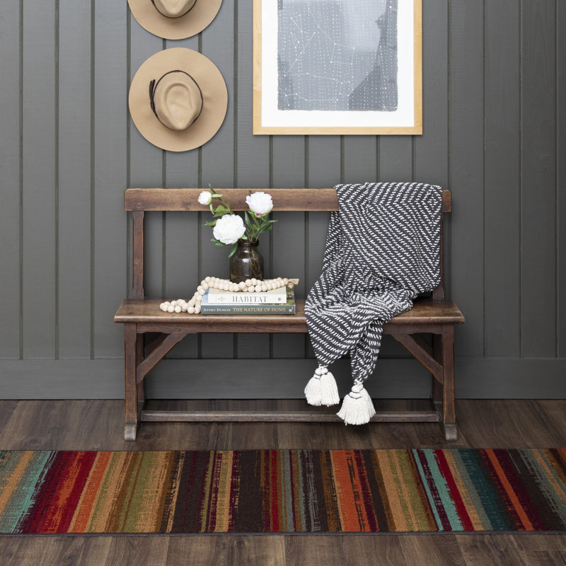 Vogel Synthetic Striped Indoor Rug, Rectangle 2' x 8'