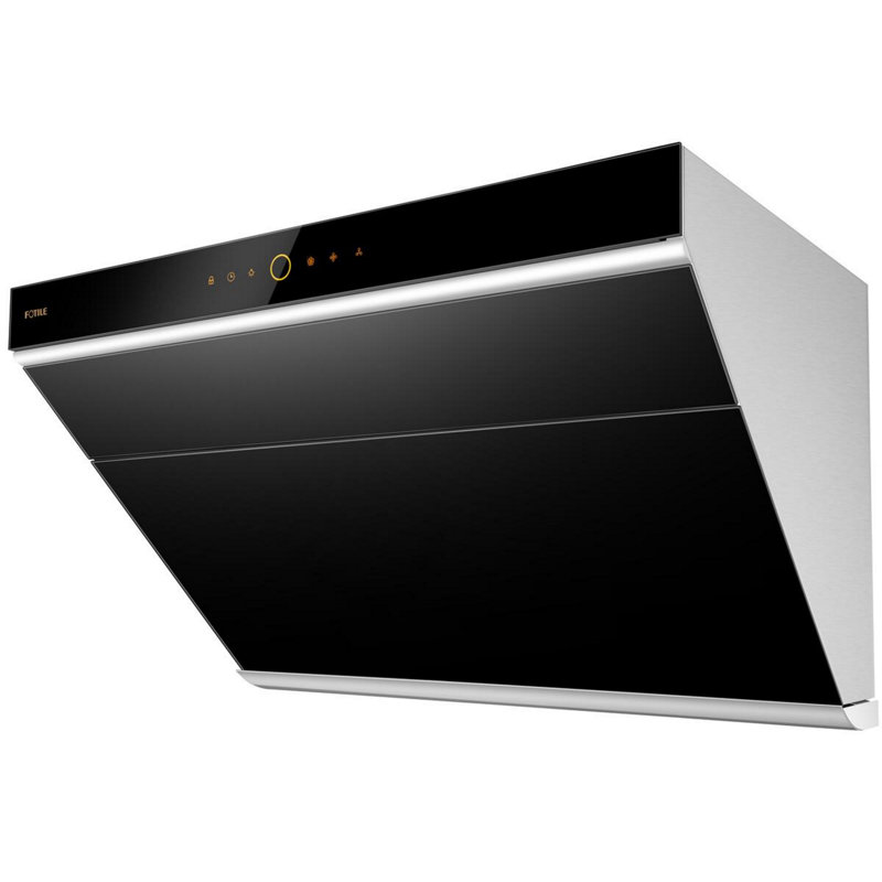 Hotte de cuisine FOTILE mains libres, fixation murale sous meuble, verre noir