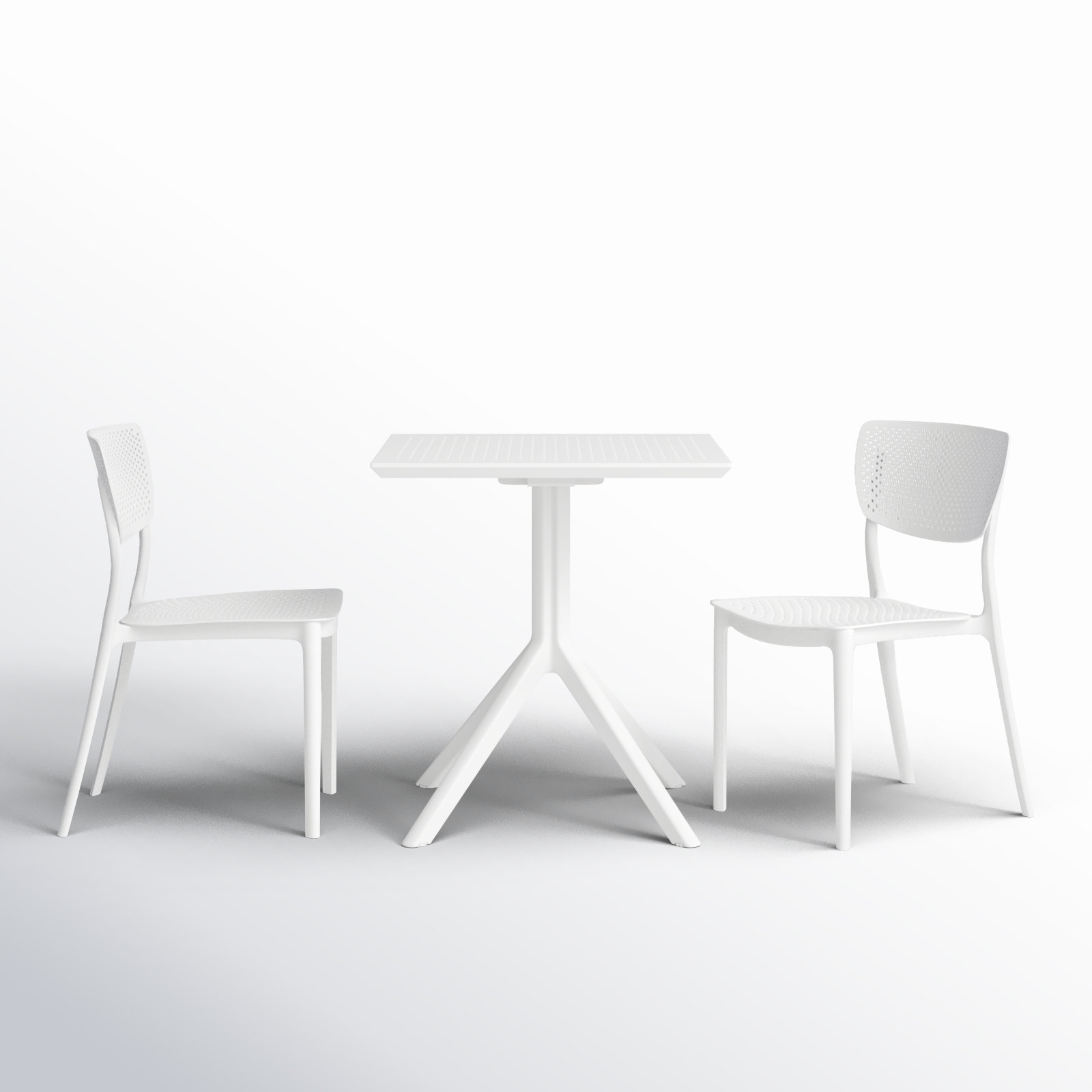 Farrah Patio Bistro Set, White, 27.5" D x 27.5" W x 29.5" H