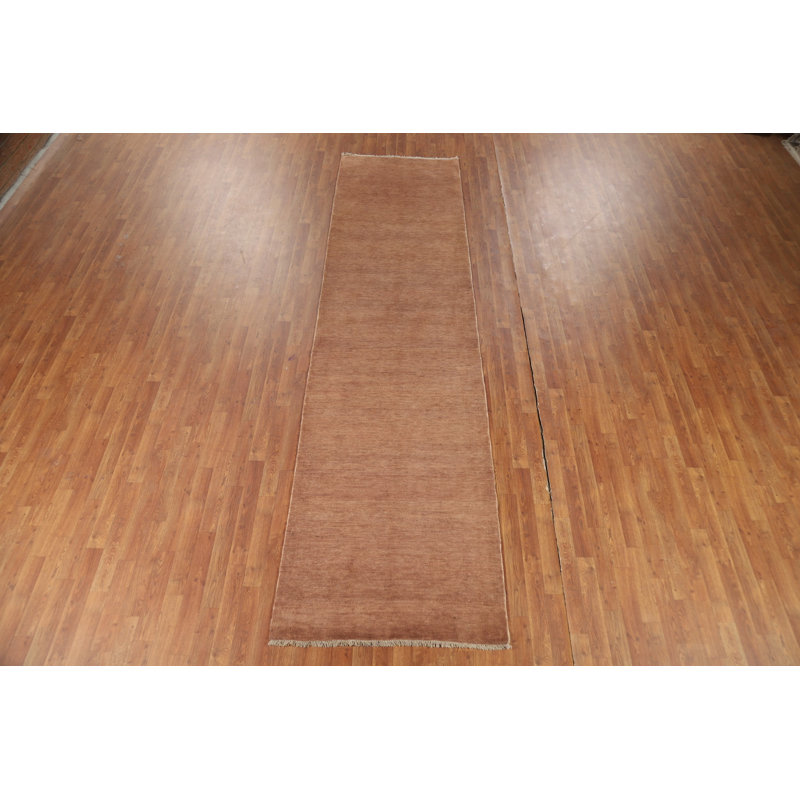 Tapis de couloir oriental brun clair Gabbeh 3 x 12
