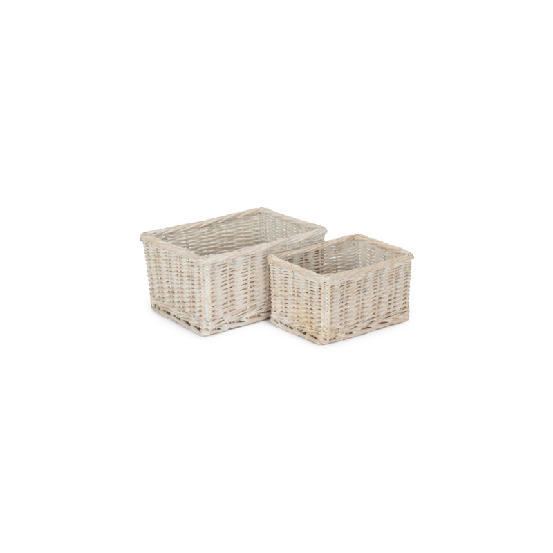 House of Hampton 2 Piece Wicker Storage Basket Set