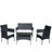 4 PC Rattan Patio Furniture Set Outdoor Patio Cushioned Seat Wicker Sofa (Beige Cushion)