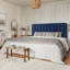Lit plateforme tapissier en velours avec tête de lit Modern-982473074-982473072