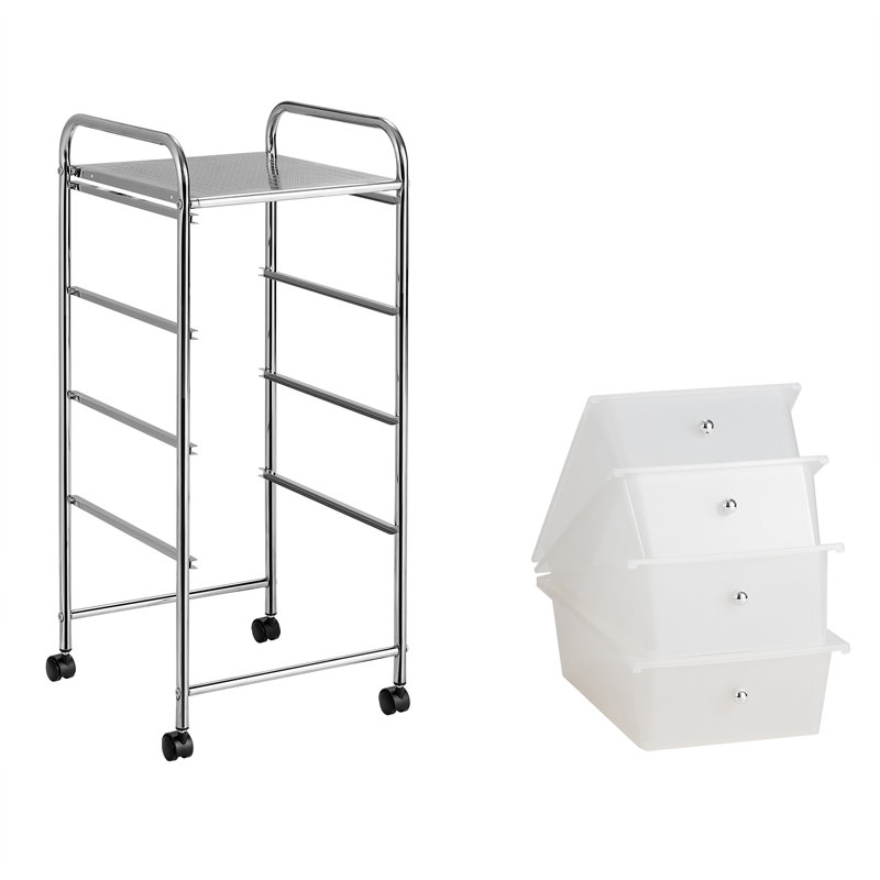 Coffre de rangement à 4 tiroirs Alnes Rebrilliant, Blanc