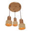 Lustre réglable élégant avec structure en placage de bois, finition beige et chêne | Capuchon en travertin de diamètre 12 po x 7,5 po | Hauteur: 9,4 à 60,6 po | 3 x douilles E27 (ampoule non incluse) | Parfait pour les salles à manger et les espaces de vie-365431406-365431403