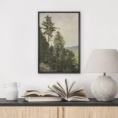 Reproduction d'art sur toile encadrée - Illustration vintage de paysage pour le décor du salon