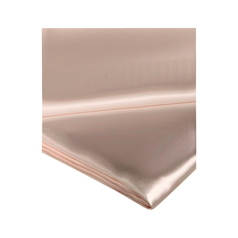 Signature Silk Satin Flat Sheet, 94" W x 112" L, Blush