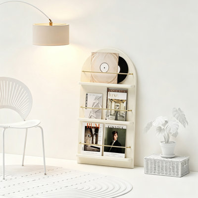 Bibliothèque standard en bois massif beige moderne