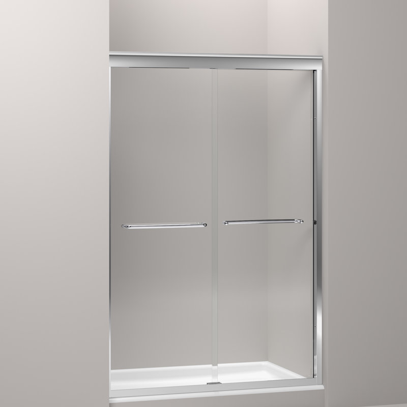 Fluence 47.63" x 70.31" Bypass Bath Door with CleanCoat® Technology, Bright Polished Silver