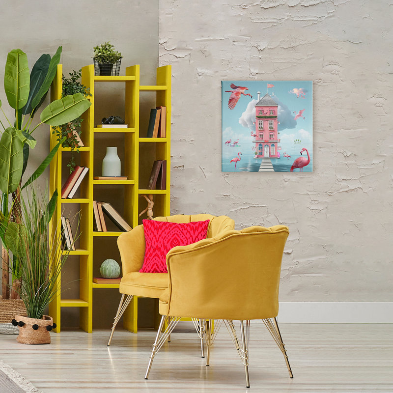 Flamingo Hotel sur toile aquatique, design par Lori Lea Studios