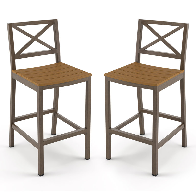 Tabouret de bar 26,3 po Bazile, Teck