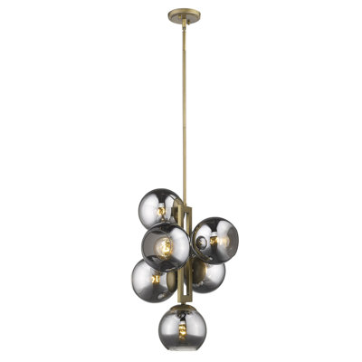 Luminaire grappe suspendu 6 lumières Jericho