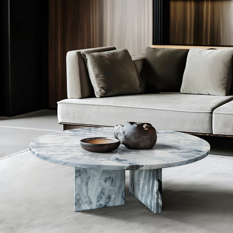 Table basse en marbre naturel exquis pour un salon élégant