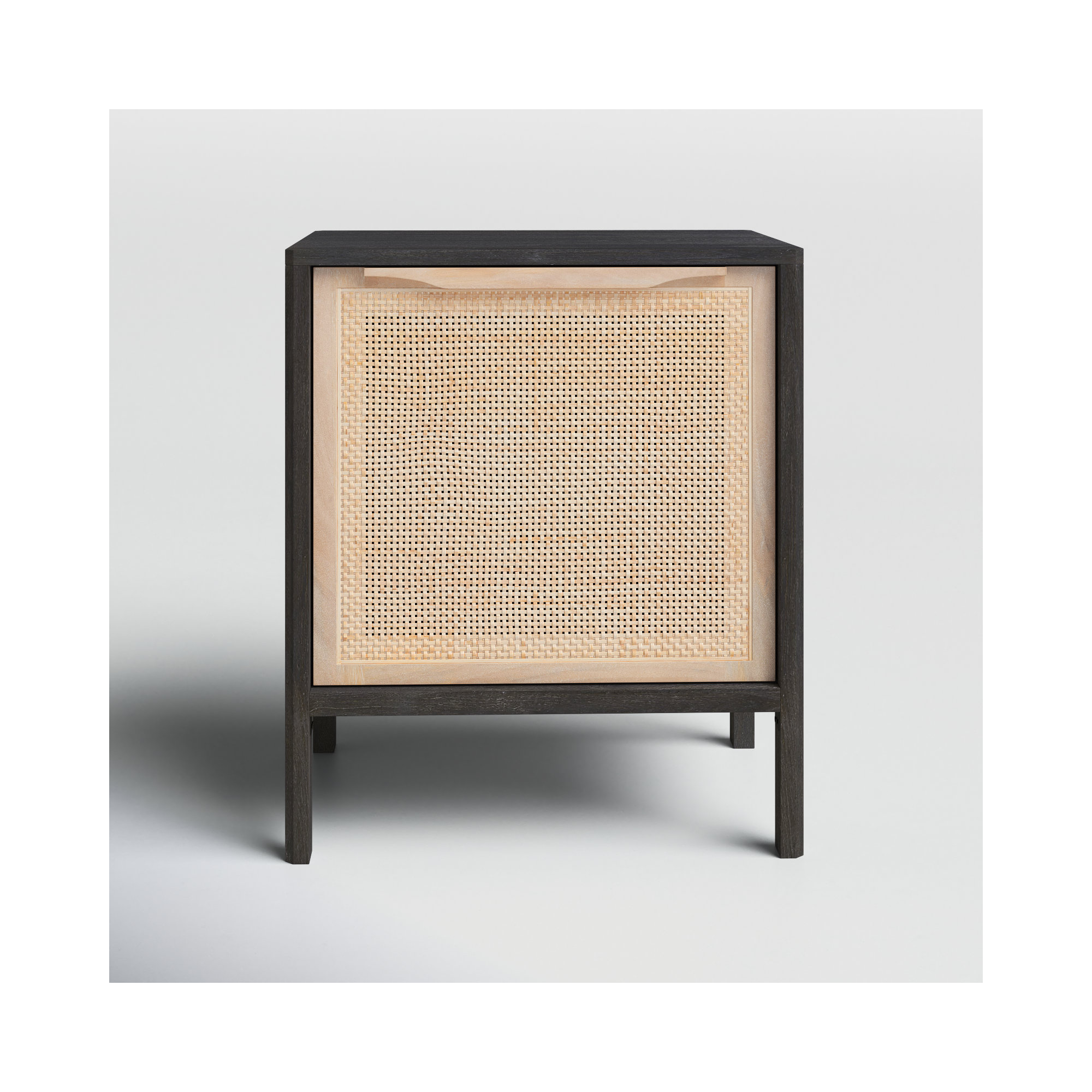Nellie Cane Nightstand, Right, Black Wash/Natural