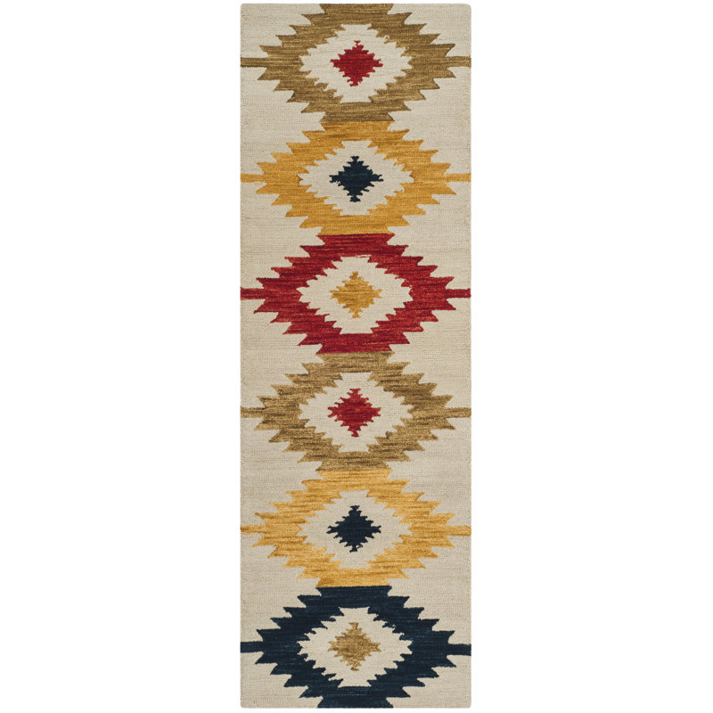 Deyoung Hand Tufted Wool Geometric Rug, Runner 2'3" x 11'