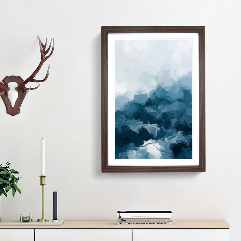 Cloudy Mood in Abstract - Picture Frame Graphic Art Print, Walnut Framed, 36cm H x 27cm W x 2cm D