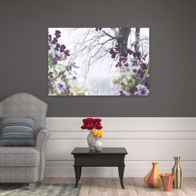 Printemps, paysage abstrait contemporain, art naturel, H 32 po x l 48 po