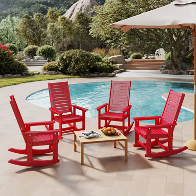 Chaise berçante d'extérieur Hdpe (ensemble de 4)