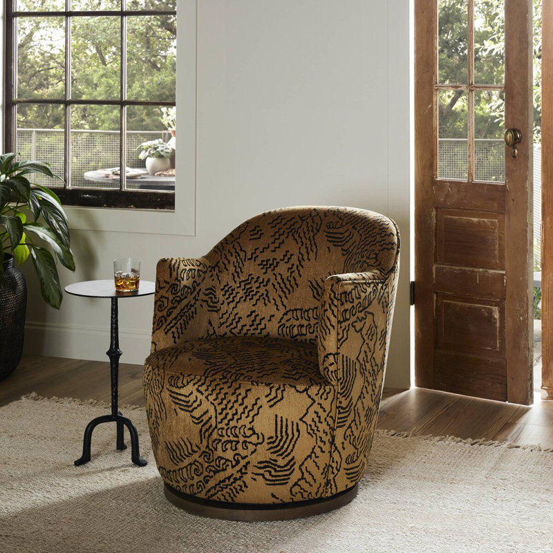 Aurora Wide Swivel Armchair, Copenhagen Indigo Boucle