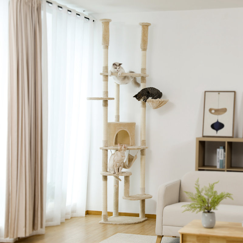 Cacee 101.6'' H Cat Tree, Beige