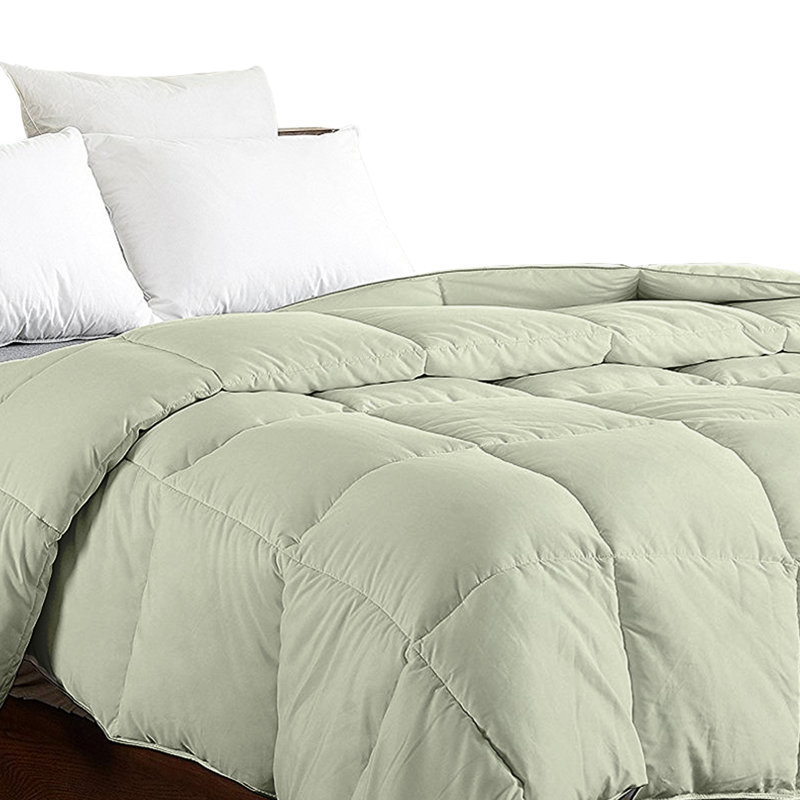 Baffle Box Stitch Comforter, Sage, King Comforter 